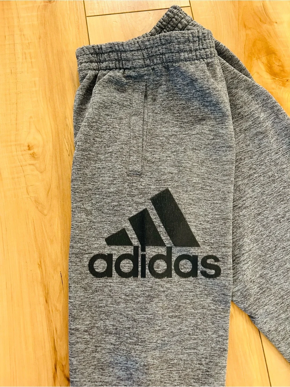 ADIDAS Boys' Grey Logo Jogger Athletic Pants